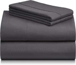 Комплект постельного белья LuxClub, 3 предмета, 168х244/100х191/51х76 см, темно-серый