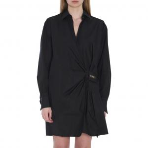 Платье-рубашка с запахом LOEWE, черный