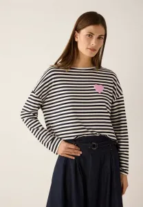 Рубашка legeres lanarm, топ с длинными рукавами gestreift More & More, Marine Offwhite