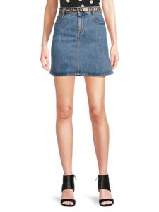 Мини-юбка из денима со средней посадкой и поясом Stella McCartney, цвет Medium Blue