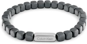Мужские украшения Calvin Klein - квадратный браслет с гематитовыми бусинами - регулируемый и удобный - модный аксессуар для повседневной носки - подарок для него, Grey Matte