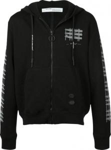 Худи Off-White Diag Indus Slim Zipped Hoodie 'Black / Silver', черный