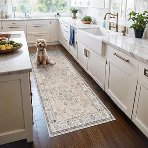 Ковровая дорожка Hy Hao Yun Lai для кухни, 92х214 см, бежевый
