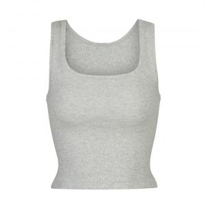 Топ SKIMS Cotton Rib, серый