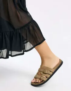 Светло-коричневые сандалии с пряжками Bershka