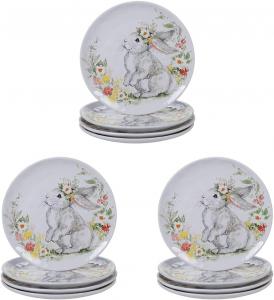 Certified International Sweet Bunny обеденные тарелки 28 см, набор из 4 шт (упаковка 3 шт), мультиколор