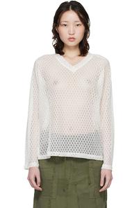 Needles Свитер Off-White с длинными рукавами и V-образным вырезом