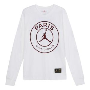 Футболка Paris Saint Germain с принтом логотипа, длинные рукава, Air Jordan, белый