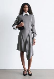 Платье & other stories ASYMMETRIC LONG-SLEEVE MINI, Grey Silver/Grey
