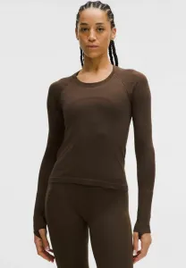 Футболка с длинным рукавом swiftly tech long sleeve 2.0 race long sleeved top Lululemon, Walnut Crunch Walnut Crunch