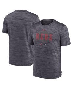 Мужская футболка цвета древесного угля Cincinnati Reds Authentic Collection Velocity Performance Practice Practice Nike