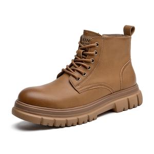 AOKANG Большие желтые ботинки короткие мартинсы 2,9 см мужские, цвет Yellow