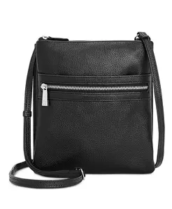 Трехмолниевая сумка-кроссбоди Dasher из галечной кожи Giani Bernini, черный