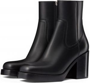 Женские ботильоны FOWT с боковой молнией, круглым носком, высоким массивным каблуком, платформой, короткие ботинки, повседневные, утилитарные, для офиса и улицы, унисекс, размеры США 4-16, Black