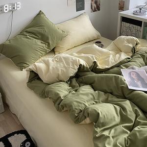 MUJI Комплект постельного белья 4 предмета, простыня на резинке 1.5м, пододеяльник 200x230 см