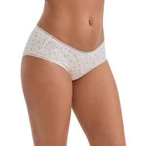 Женские трусики с цветочным принтом, мид-вайст, полное покрытие, эластичные, дышащие, хлопок Inspire Chic, Light Yellow