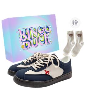BINGO DUCK Женские скейтерские кроссовки Dark Blue с эксклюзивной коробкой и подарочными носками, цвет Dark Blue+Exclusive Shoe Box+Gift Socks
