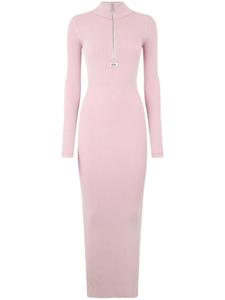 Длинное платье в рубчик GCDS, розовый
