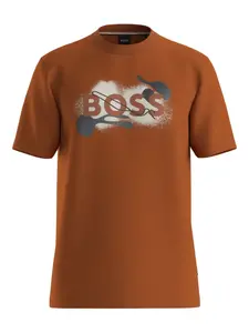 Футболка с логотипом Boss, коричневый
