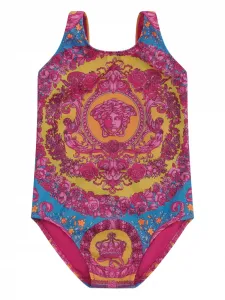 Купальник с принтом Медузы Versace Kids, розовый
