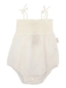 Боди с вышитыми люверсами и сборками MC2 Saint Barth Kids, белый