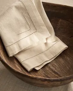 Салфетки хлопчатобумажные с мережкой (2 шт.) Zara Home, экрю