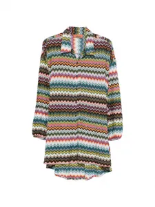 Топ с застежкой на пуговицы и зигзагообразным узором Missoni, черный