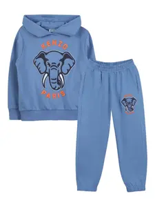 Спортивный костюм с капюшоном Kenzo Kids, синий
