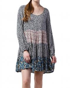 Платье с запахом и смешанным принтом в цвете navy KORI