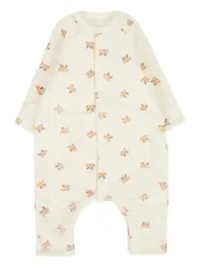 Стеганый комбинезон с принтом «Панда» Petit Bateau, нейтральный