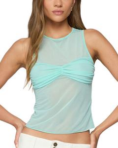 Полупрозрачный топ Erica с защипами Edikted, синий