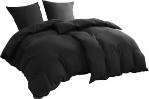 Комплект постельного белья Bedsure, 4 предмета, 135х200/80x80 см, черный