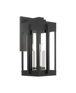 Настенный уличный фонарь Lexington с тремя плафонами Livex, черный