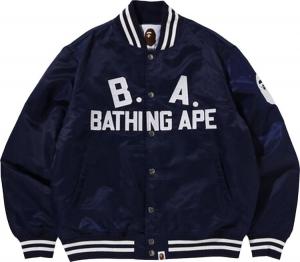 Куртка BAPE B.A. Nylon Varsity Jacket 'Blue', синий