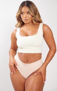 PrettyLittleThing Мягкий бесшовный укороченный топ с круглым вырезом Shape Stone