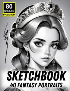 Sketchbook: 40 Fantasy Portraits - Royal Character Faces for Tracing & Shading Practice (Independently published)