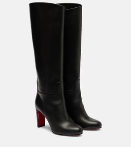 Кожаные высокие сапоги до колена Christian Louboutin, Black