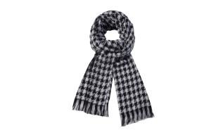 Вязаный шарф унисекс с подарочной открыткой FireMonkey, серый+хаки+сумка для покупок