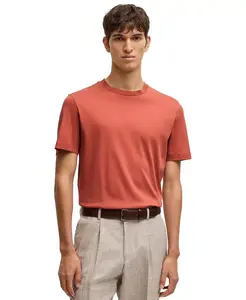 Мужская футболка Regular-Fit из мерсеризованного хлопка Hugo Boss, красный