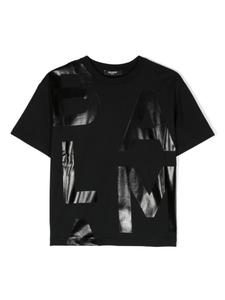 Balmain Kids футболка с логотипом, черный