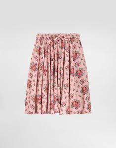 Кружевная юбка-солнце из вуали с принтом "маленькие букеты цветов" DOLCE & GABBANA, мультиколор