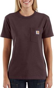 Carhartt женская футболка с карманом, свободный крой, плотная ткань, короткий рукав, Deep Wine