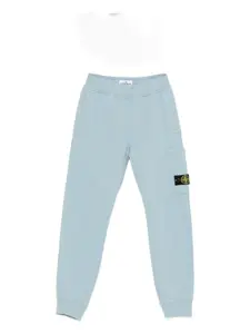 Спортивные брюки с нашивкой-логотипом Stone Island Junior, синий