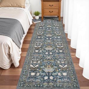 Ковровая дорожка Hy Hao Yun Lai Floral для спальной, 61х244 см, синий