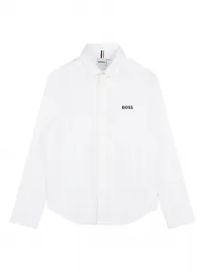 Футболка с длинными рукавами и логотипом BOSS Kidswear, белый