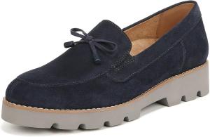 Женские лоферы Vionic Charm Finley с шнуровкой- поддерживающая обувь для ходьбы с ортопедической стелькой VIO Motion и встроенной поддержкой свода стопы, помогает при болях в пятках, средняя и широкая полнота, темно-синий