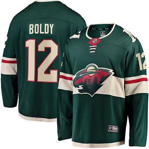 Мужская майка Minnesota Wild Home Breakaway игрока Matthew Boldy зеленого цвета Fanatics