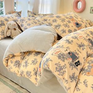 Antarctic Пододеяльник 150х200 см из молочного вельвета, теплый зимний, цвет Huazhilan