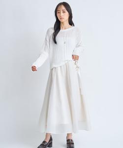 Прозрачная юбка-клеш с рельефным рисунком Noela, цвет Off White