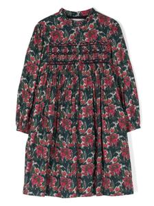 Bonpoint платье с длинными рукавами и цветочным принтом, розовый